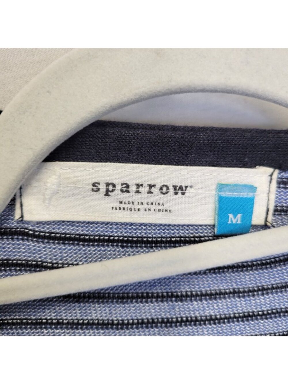 Anthropologie Sparrow Women's Medium Cardigan Sweater Open Blue Black Striped - Picture 5 of 6